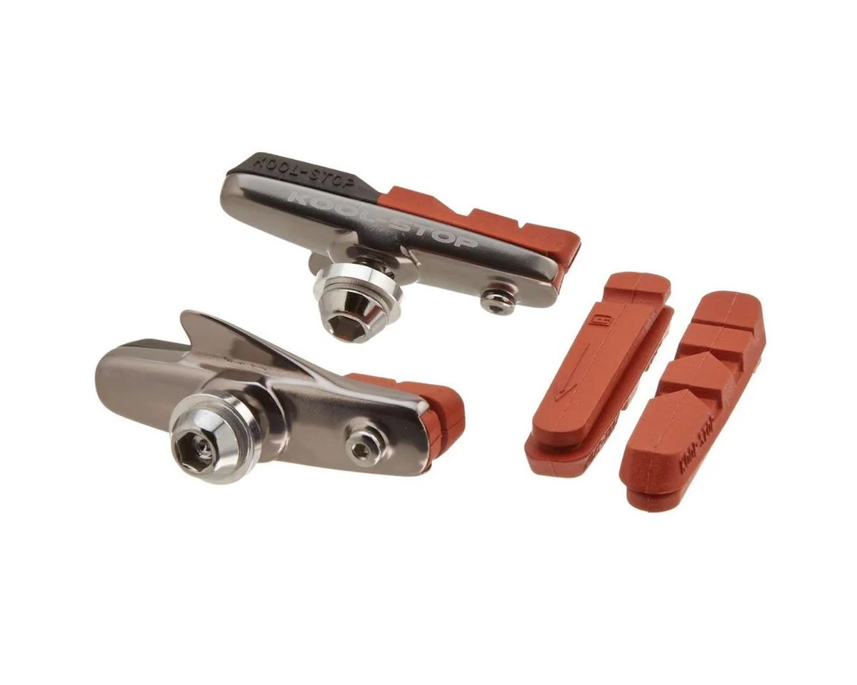 Kool Stop Dura Road Brake Pads (Silver) (Dual & Salmon Compound) (1 Pair + Extra Inserts) (For Shimano/SRAM) (Extra S...